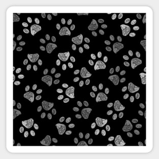 Doodle grey paw print Sticker